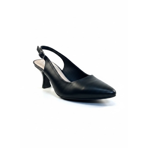 Clarks Shoes - Clarks Collection Kataleyna Step Black Leather Slingback Pumps Heels Womens 9.5W